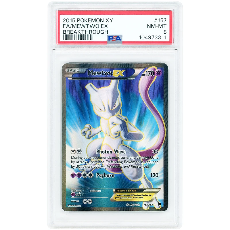Mewtwo EX 2015 Pokemon BREAKthrough Ultra Rare #157 PSA Authenticated 8 Card