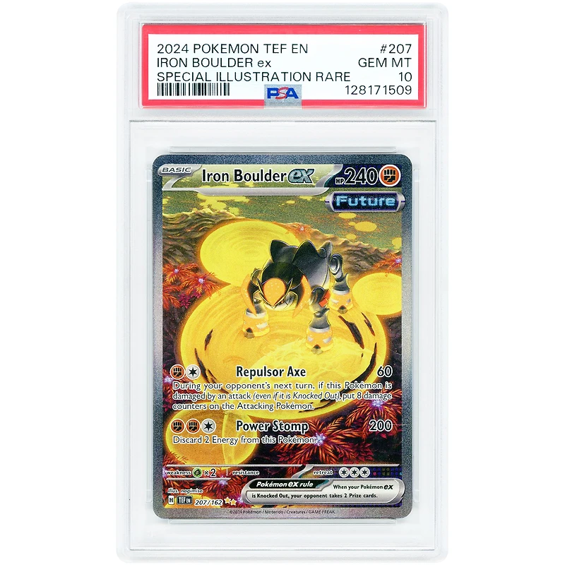Iron Boulder EX 2024 Pokemon Temporal Forces Special Illustration Rare #207 PSA Authenticated 10 Card