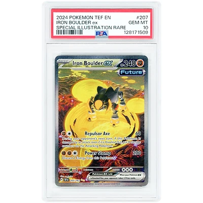 Iron Boulder EX 2024 Pokemon Temporal Forces Special Illustration Rare #207 PSA Authenticated 10 Card