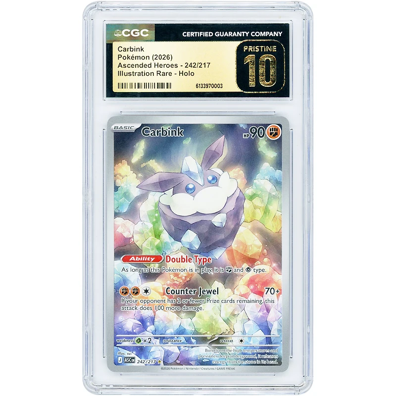 Carbink 2026 Pokemon Ascended Heroes Illustration Rare #242 CGC Authenticated Pristine 10 Card