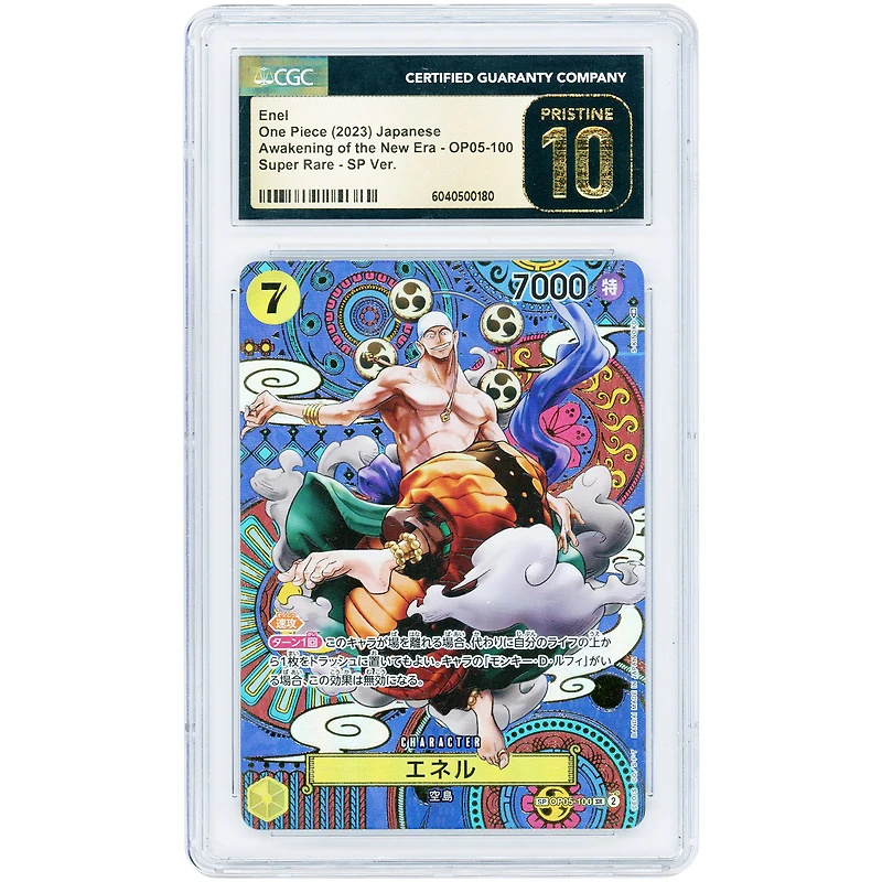 Enel 2023 One Piece Awakening of the New Era SP Alternate Art #OP05-100 CGC Authenticated Pristine 10 Card