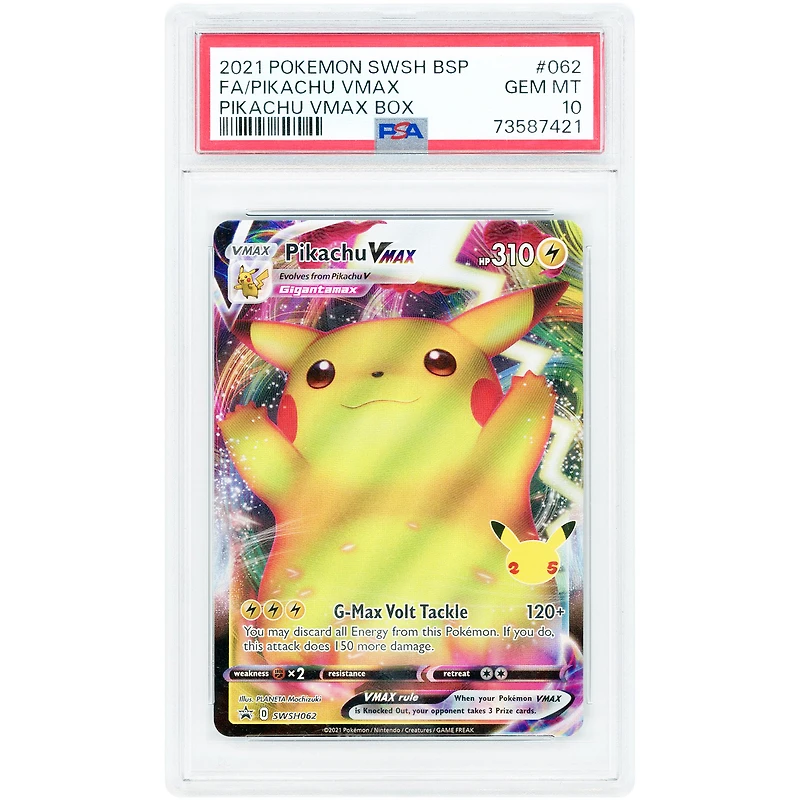 Pikachu VMAX 2021 Pokemon Sword & Shield Promo #SWSH062 PSA Authenticated 10 Card