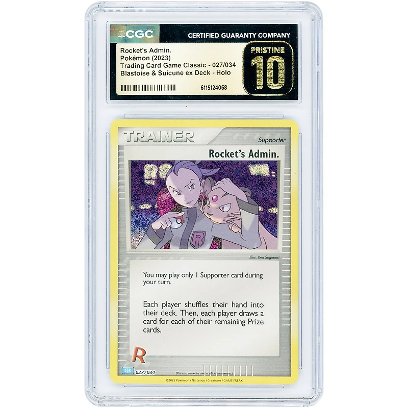 Rocket's Admin. 2023 Pokemon CLC Classic Collection #27 CGC Authenticated Pristine 10 Card