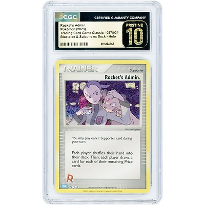 Rocket's Admin. 2023 Pokemon CLC Classic Collection #27 CGC Authenticated Pristine 10 Card