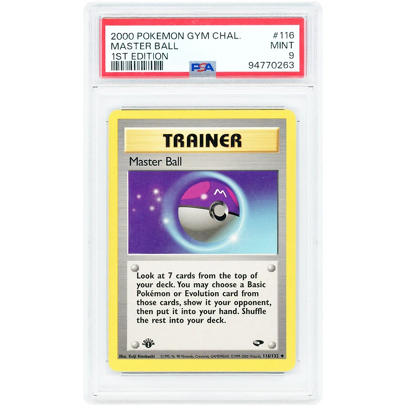 Master Ball 2000 Pokemon Gym Challenge 1st Edition #116 PSA Authenticated 9 Card