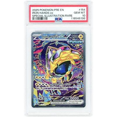 Iron Hands EX 2025 Pokemon Prismatic Evolutions Special Illustration Rare #154 PSA Authenticated 10 Card