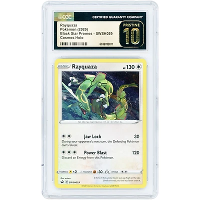 Rayquaza 2020 Pokemon Cosmos Black Star Promo #SWSH029 CGC Authenticated Pristine 10 Card
