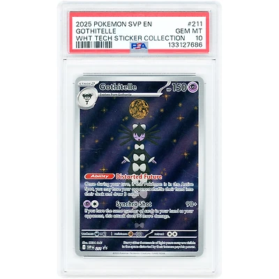 Gothitelle 2025 Pokemon Scarlet & Violet Promo White Flare Tech Sticker Promo #211 PSA Authenticated 10 Card