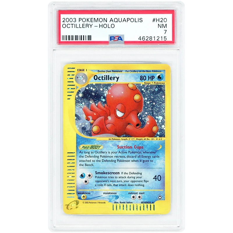 Octillery 2003 Pokemon Aquapolis Holo Rare #H20 PSA Authenticated 7 Card