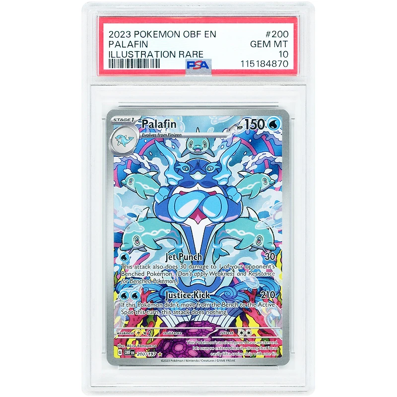 Palafin 2023 Pokemon Obsidian Flames Illustration Rare #200 PSA Authenticated 10 Card