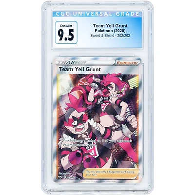 Team Yell Grunt 2020 Pokemon Sword & Shield Base Set Ultra Rare #202 CGC Authenticated 9.5 Card