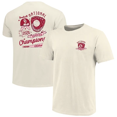 Girls Youth Image One Cream Oklahoma Sooners 2026 NCAA Baseball Men's College World Series Champions Fine Jersey T-Shirt