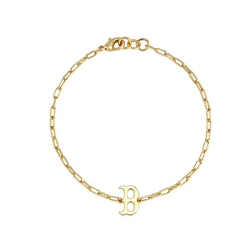 Women's by Jill Martin  Gold Boston Red Sox Classic Paperclip Bracelet