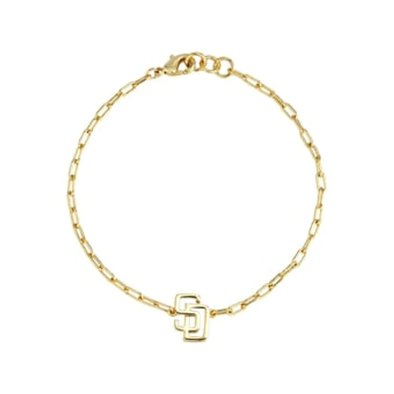 Women's by Jill Martin Gold San Diego Padres Classic Paperclip Bracelet