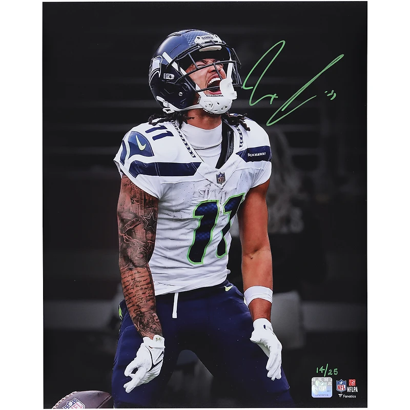 Jaxon Smith-Njigba Seattle Seahawks Autographed 16" x 20" Unleashed Black Spotlight Photograph with Signature