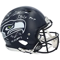 Seattle Seahawks Autographed Riddell Super Bowl LX Champions Speed Authentic Helmet with 7 Signatures & Multiple Inscriptions - Limited Edition of 10