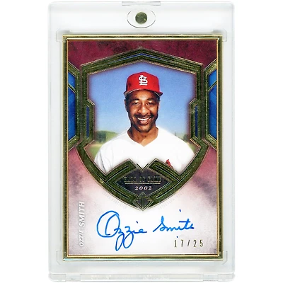 Ozzie Smith St. Louis Cardinals Autographed 2020 Topps Transcendent Gold Framed HOF #THOF-OS #17/25 Card
