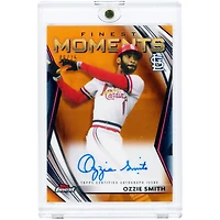 Ozzie Smith St. Louis Cardinals Autographed 2021 Topps Finest Moments Orange Refractor #FMA-OS #6/25 Card