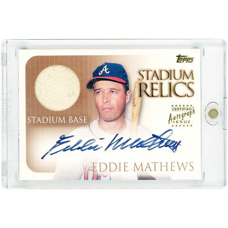 Eddie Mathews Atlanta Braves Autographed 2000 Topps Stadium Relics Game-Used Base #SR10 Card