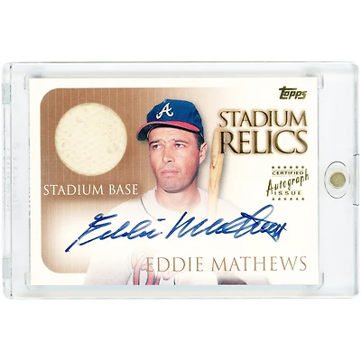Eddie Mathews Atlanta Braves Autographed 2000 Topps Stadium Relics Game-Used Base #SR10 Card