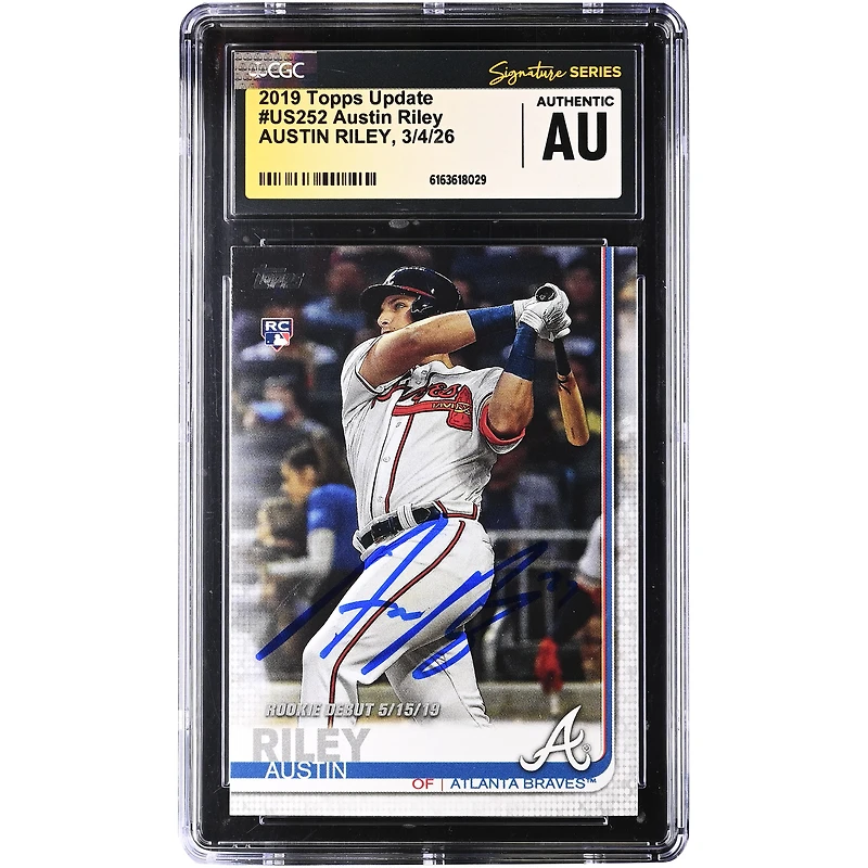 Austin Riley Atlanta Braves Autographed 2019 Topps Update #US252 CGC Authenticated / Rookie Card