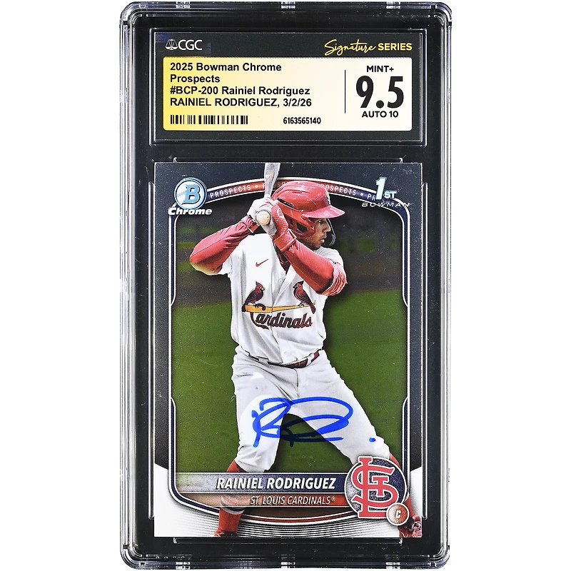 Rainiel Rodriguez St. Louis Cardinals Autographed 2025 Bowman Chrome Prospects #BCP-200 CGC Authenticated /10 Card