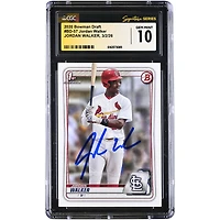 Jordan Walker St. Louis Cardinals Autographed 2020 Bowman Draft #BD-57 CGC Authenticated GEM MINT 10 Card