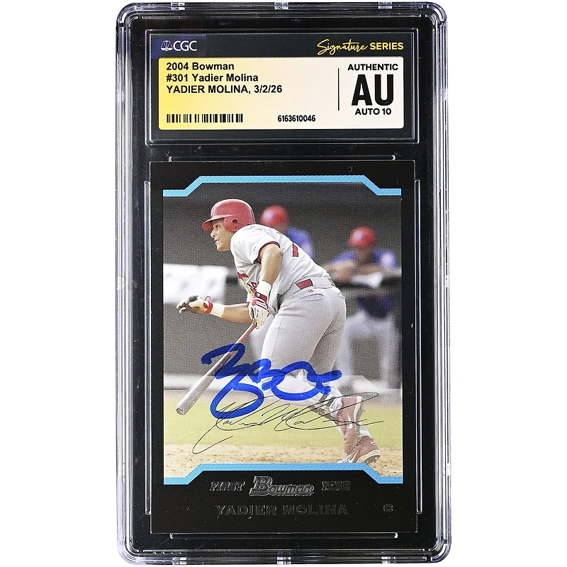 Yadier Molina St. Louis Cardinals Autographed 2004 Bowman #301 CGC Authenticated Auto 10 Rookie Card