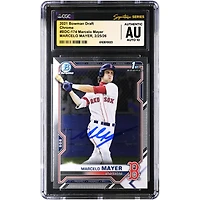 Marcelo Mayer Boston Red Sox Autographed 2021 Bowman Draft Chrome #BDC-174 CGC Authenticated Auto 10 Card
