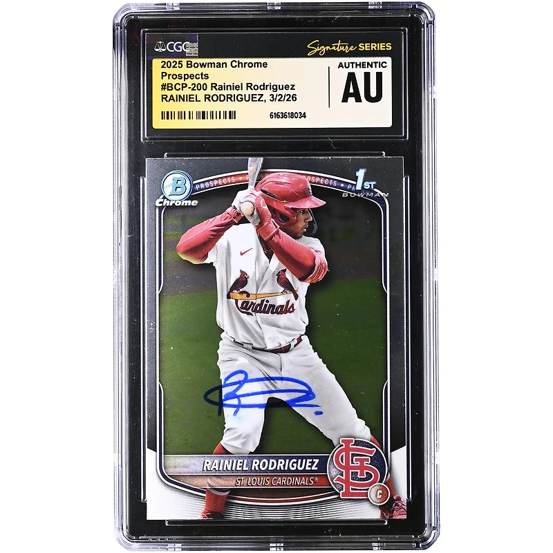 Rainiel Rodriguez St. Louis Cardinals Autographed 2025 Bowman Chrome Prospects #BCP-200 CGC Authenticated / Card