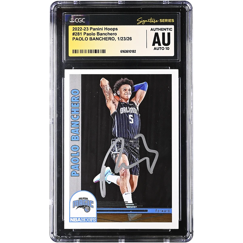 Paolo Banchero Orlando Magic Autographed 2022-23 Panini Hoops #281 CGC Authenticated Auto 10 Rookie Card