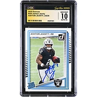 Ashton Jeanty Las Vegas Raiders Autographed 2025 Panini Donruss Rated Rookie #305 CGC Authenticated 10/10 Rookie Card