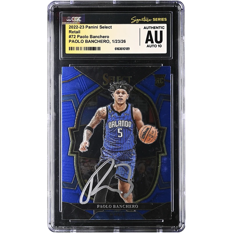 Paolo Banchero Orlando Magic Autographed 2022-23 Panini Select Retail #72 CGC Authenticated Auto 10 Rookie Card
