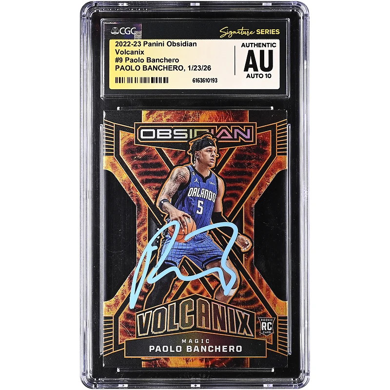 Paolo Banchero Orlando Magic Autographed 2022-23 Panini Obsidian Volcanix #9 CGC Authenticated Auto 10 Rookie Card