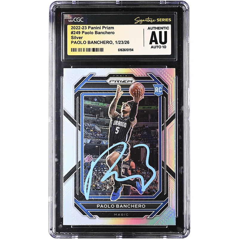 Paolo Banchero Orlando Magic Autographed 2022-23 Panini Prizm Silver #249 CGC Authenticated Auto 10 Rookie Card