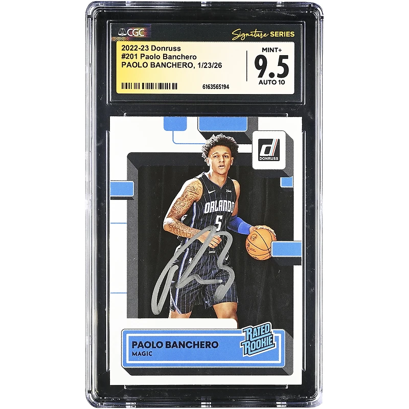 Paolo Banchero Orlando Magic Autographed 2022-23 Panini Donruss Rated Rookie #201 CGC Authenticated /10 Rookie Card