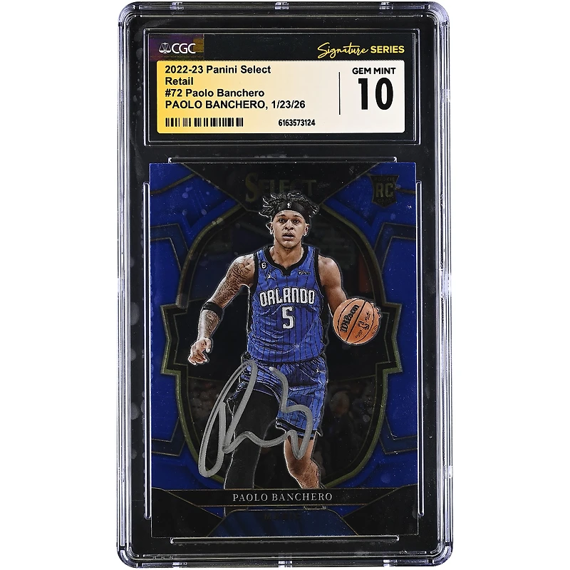 Paolo Banchero Orlando Magic Autographed 2022-23 Select #72 CGC Authenticated GEM MINT 10 Rookie Card