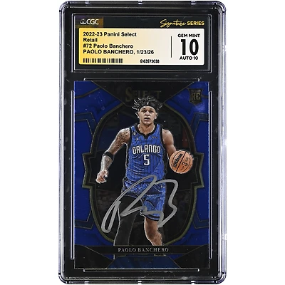Paolo Banchero Orlando Magic Autographed 2022-23 Panini Select Retail #72 CGC Authenticated 10/10 Rookie Card