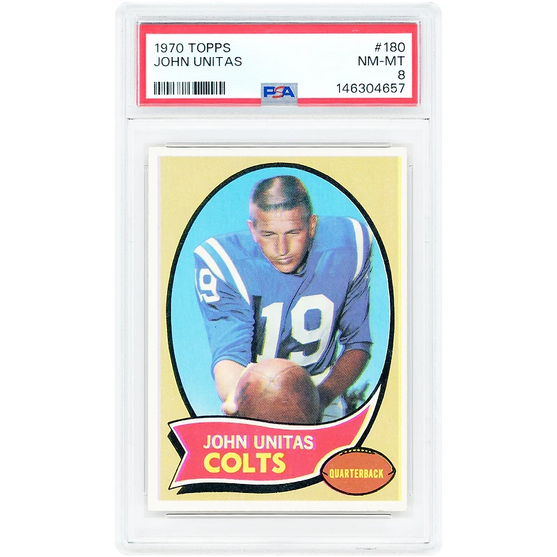 Johnny Unitas Baltimore Colts 1970 Topps #180 PSA Authenticated 8 Card