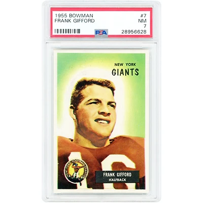 Frank Gifford New York Giants 1955 Bowman #7 PSA Authenticated 7 Card