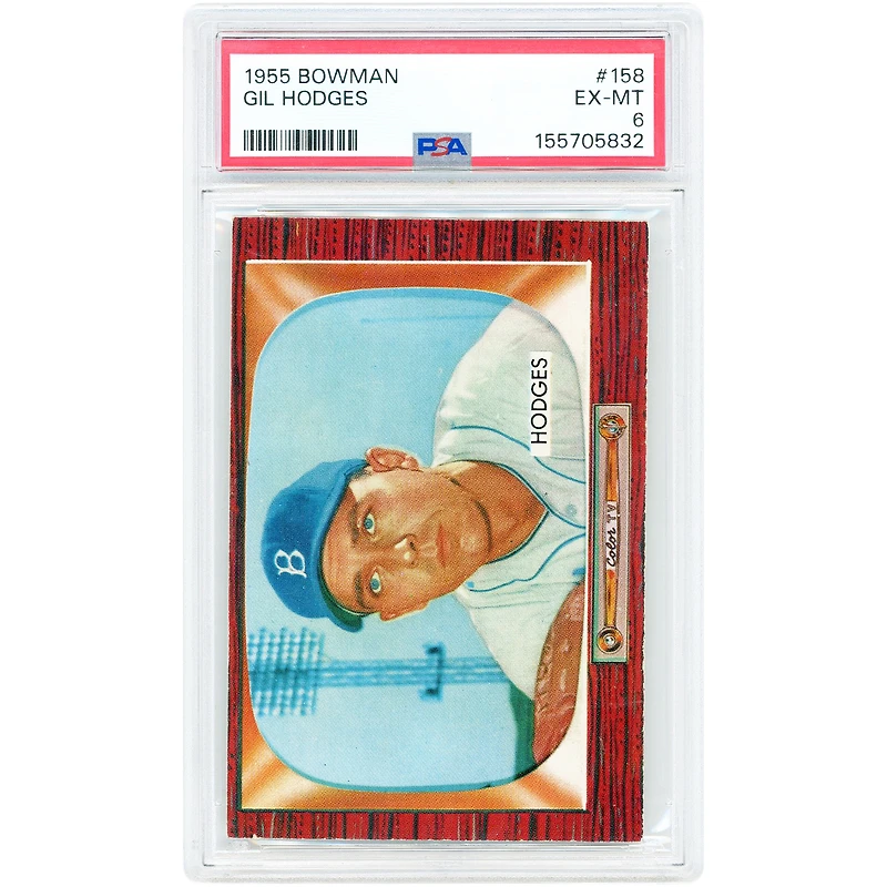 Gil Hodges Brooklyn Dodgers 1955 Bowman #158 PSA Authenticated 6 Card