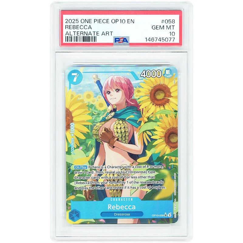 Rebecca 2023 One Piece Royal Blood Alternate Art #OP10-058 PSA Authenticated 10 Card