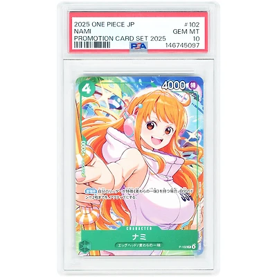 Nami 2025 One Piece McDonald's Promotional Card Set Japanese Promo Card #P-102 PSA Authenticated 10 Card