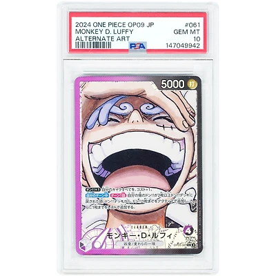 Monkey D. Luffy 2024 One Piece Emperors in the New World Japanese Alternate Art #OP09-061 PSA Authenticated 10 Card