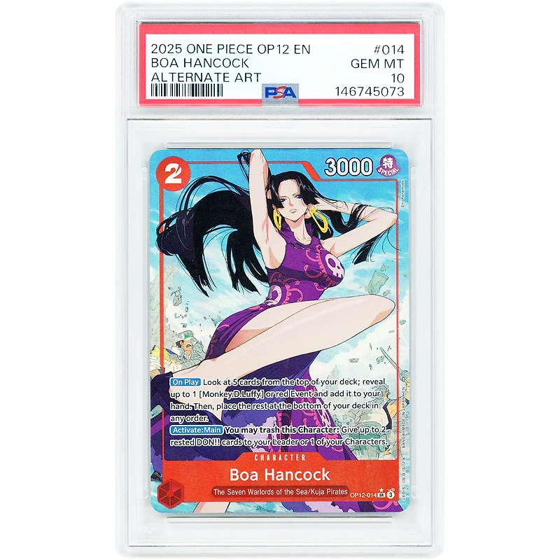 Boa Hancock 2025 One Piece Legacy of the Master Alternate Art #OP12-014 PSA Authenticated 10 Card