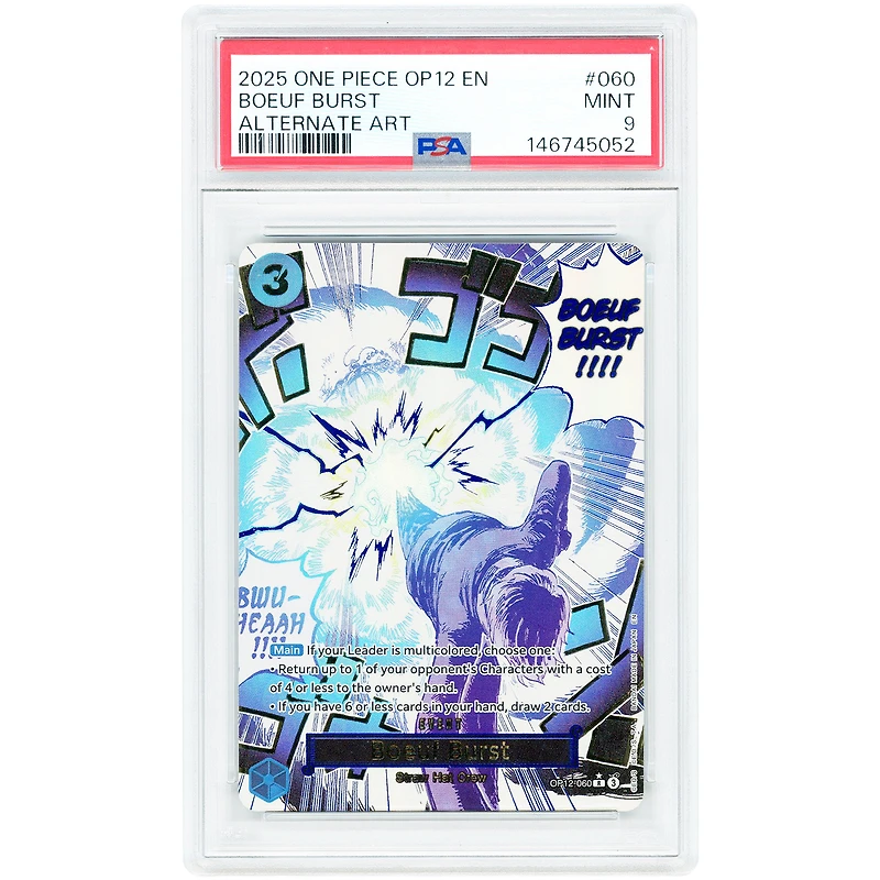 Boeuf Burst 2025 One Piece Legacy of the Master Alternate Art #OP12-060 PSA Authenticated 9 Card