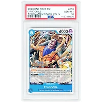 Crocodile 2023 One Piece Tournament Pack Vol.5 Promo Card #ST03-003 PSA Authenticated 10 Card
