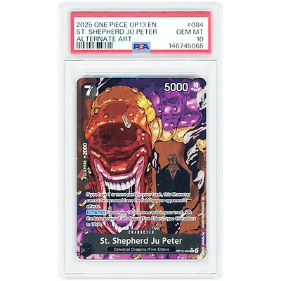 St. Shepherd Ju Peter 2025 One Piece Carrying On His Will Alternate Art #OP13-084 PSA Authenticated 10 Card