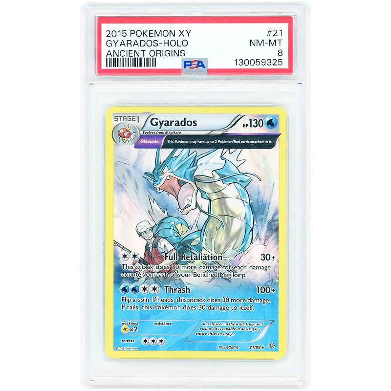 Gyarados 2015 Pokemon Ancient Origins Holo Rare #21 PSA Authenticated 8 Card