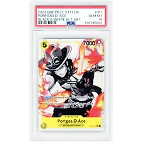Portgas D. Ace 2024 One Piece Ultra Deck: The Three Brothers Black & White Alternate Art #ST13-011 PSA Authenticated 10 Card